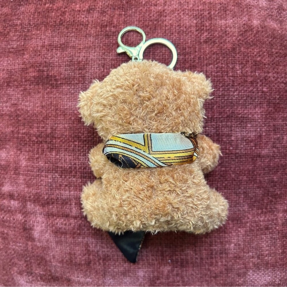 TEDDY BEAR TWILLY SCARF Bag Charm Tan 🧸 - Picture 6 of 8
